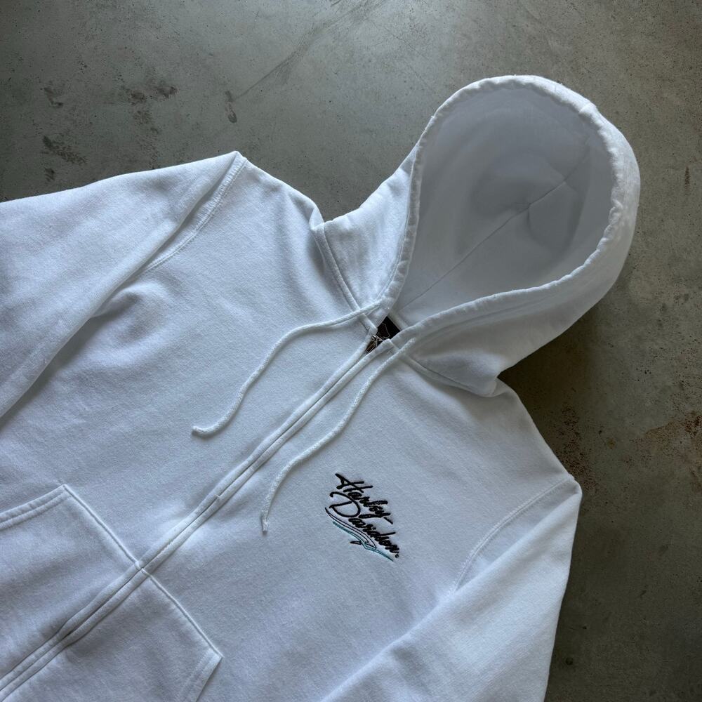 Vintage Y2K Harley Davidson Embroidered Biker Full Zip Hoodie Size Women’s XL - Picture 3 of 10